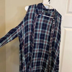 Express off the shoulder plaid long sleeve. Size large Great condition
